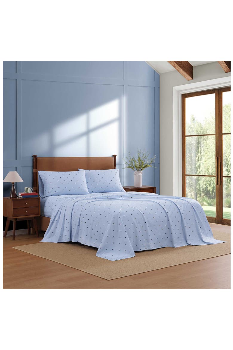 Nautical Flag Cotton Percale Sheet Set, Alternate, color, BOATHOUSE BLUE