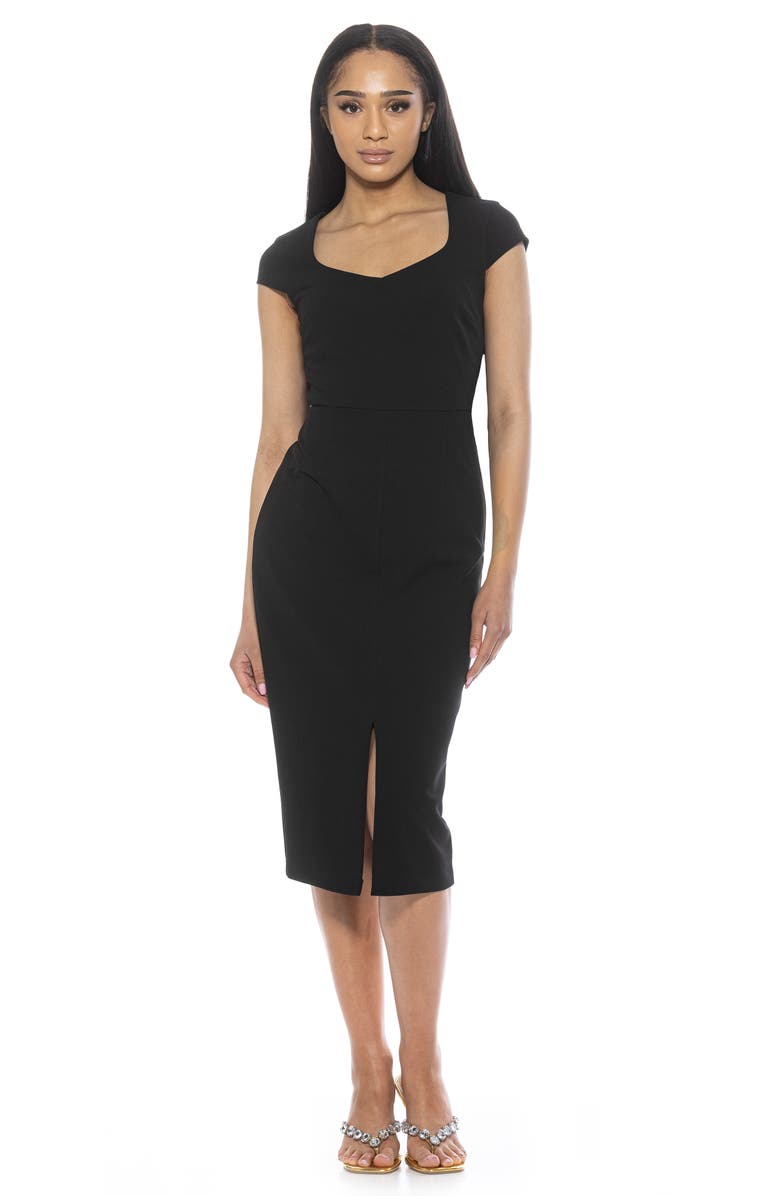 Alexia Admor Gia Sweetheart Neck Sheath Midi Dress, Alternate, color, 