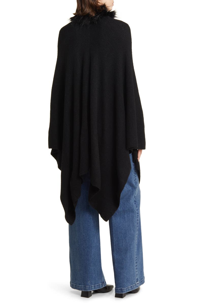 La Fiorentina Ruana With Faux Fur Trim, Alternate, color, 