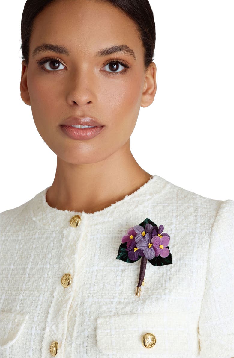 Helena Simon The Violet Cluster Floral Brooch, Alternate, color, Purple
