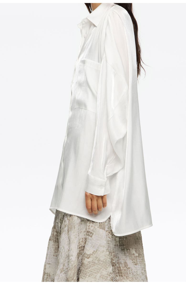 Bimba y Lola Shiny Oversize Shirt, Alternate, color, White