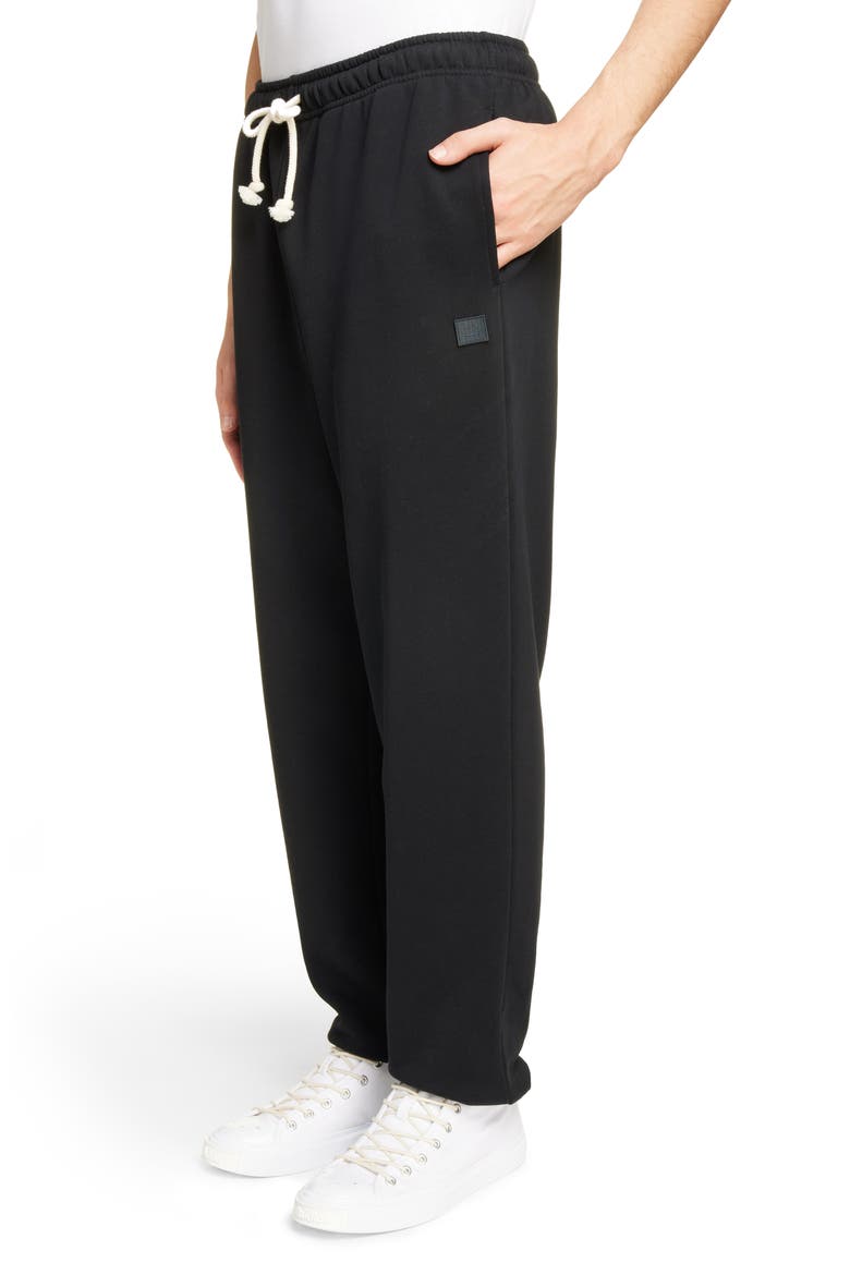 Face Patch Cotton Fleece Sweatpants, Alternate, color, BLACK