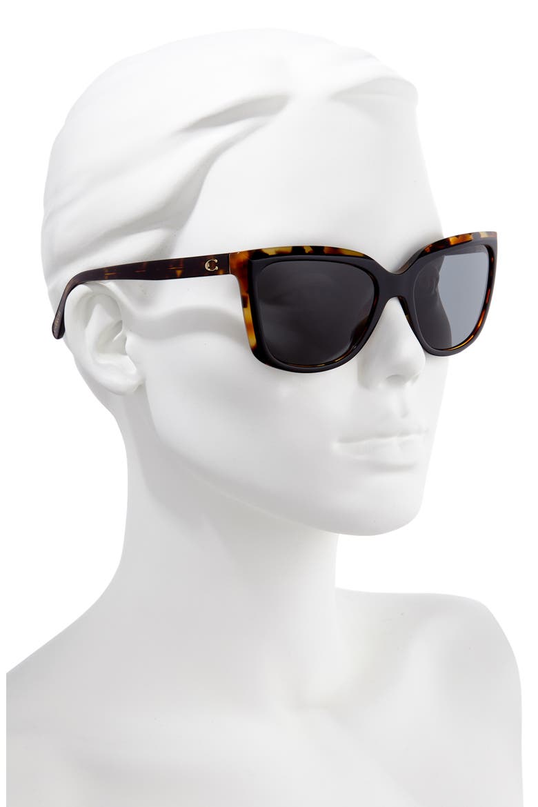 56mm Cat Eye Sunglasses, Alternate, color, TORTOISE BLACK/ BLACK SOLID