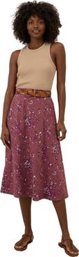 Pact Organic Cotton Fit & Flare Midi Skirt