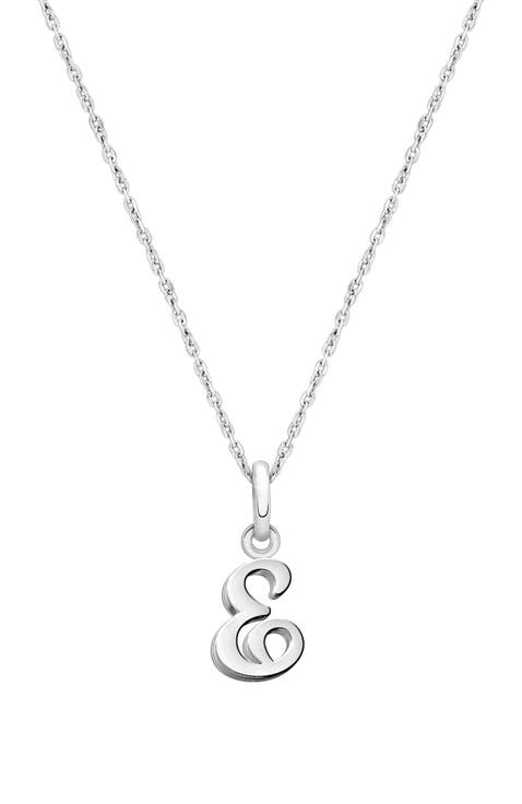 Sterling Silver Initial 12-14" Necklace