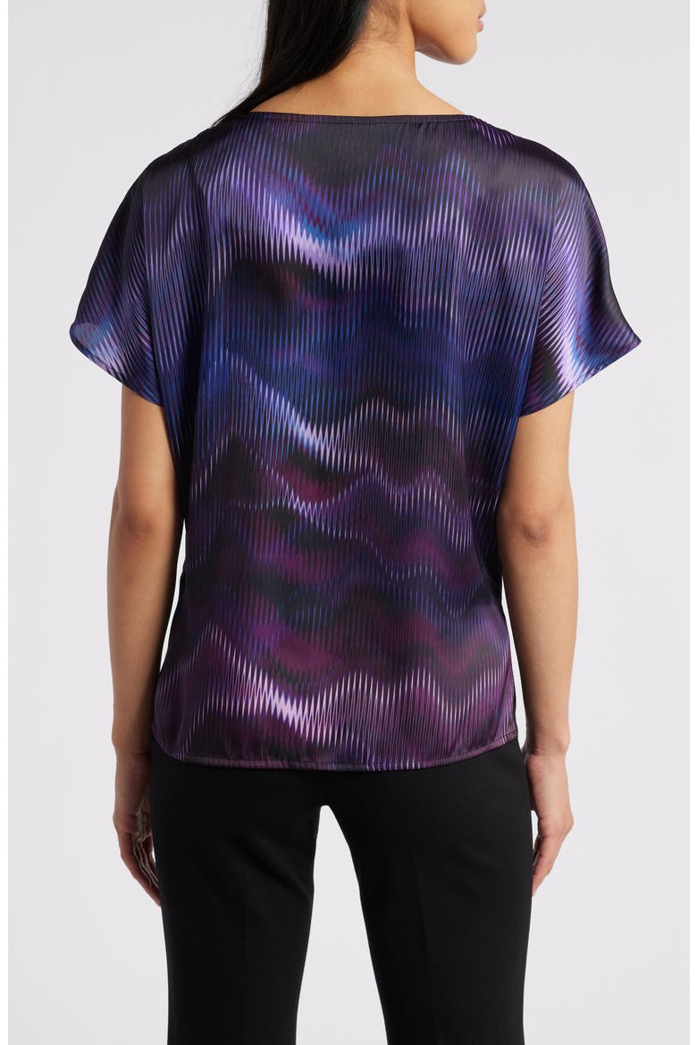 Abstract Print Short Sleeve Top, Alternate, color, DEEP PLUM MULTI