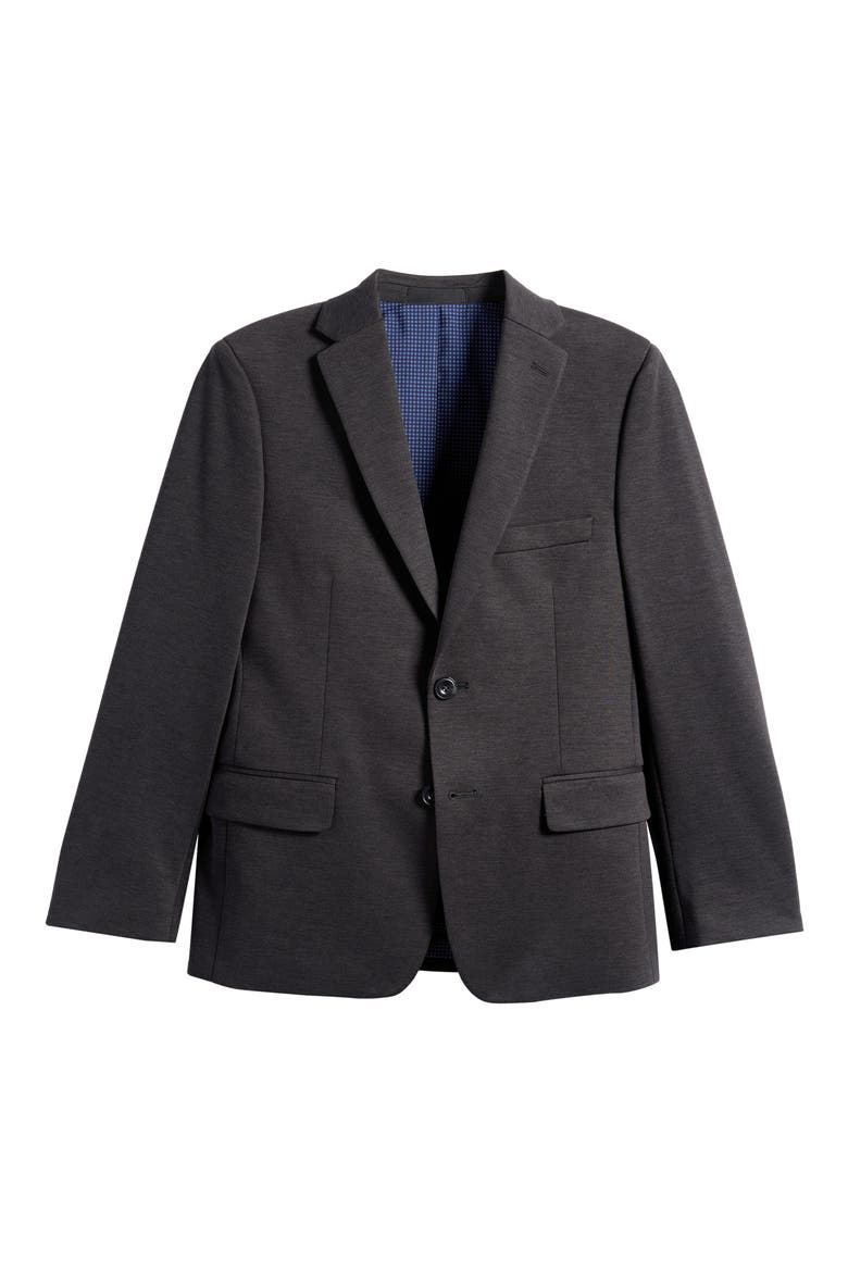 Kids' Wool Knit Blazer, Main, color, CHARCOAL
