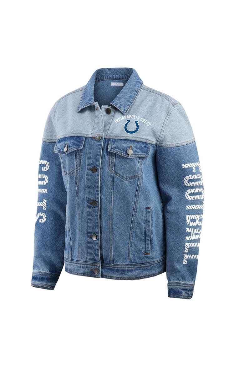 Women's WEAR by Erin Andrews  Indianapolis Colts Full-Button Denim Jacket, Alternate, color, Denim