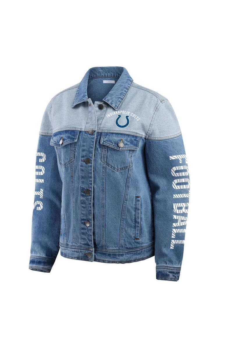 WEAR by Erin Andrews Women's WEAR by Erin Andrews Indianapolis Colts Full-Button Denim Jacket, Alternate, color, Denim