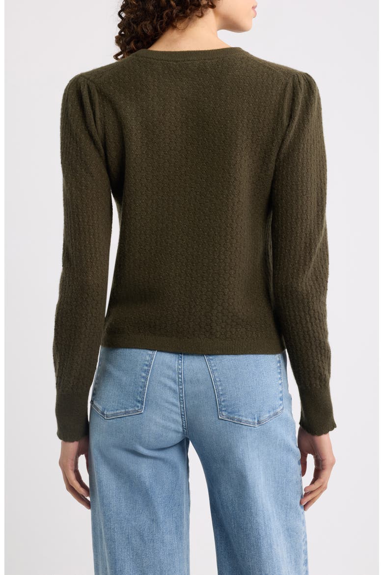The Honeycomb Cashmere Cardigan, Alternate, color, DEEP OLIVE