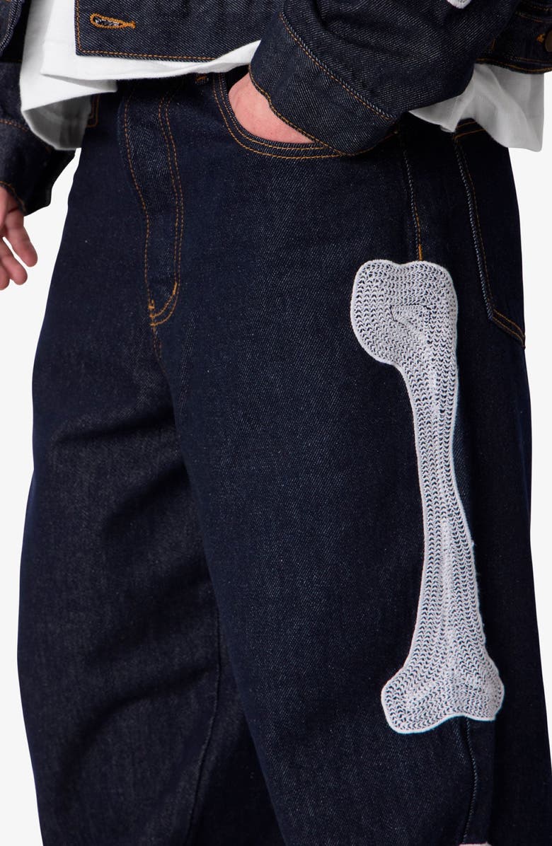 mnml Raw Skeleton Ultra Baggy Jeans, Alternate, color,