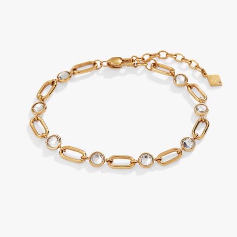 Crystal And Paperclip  Chain Bracelet