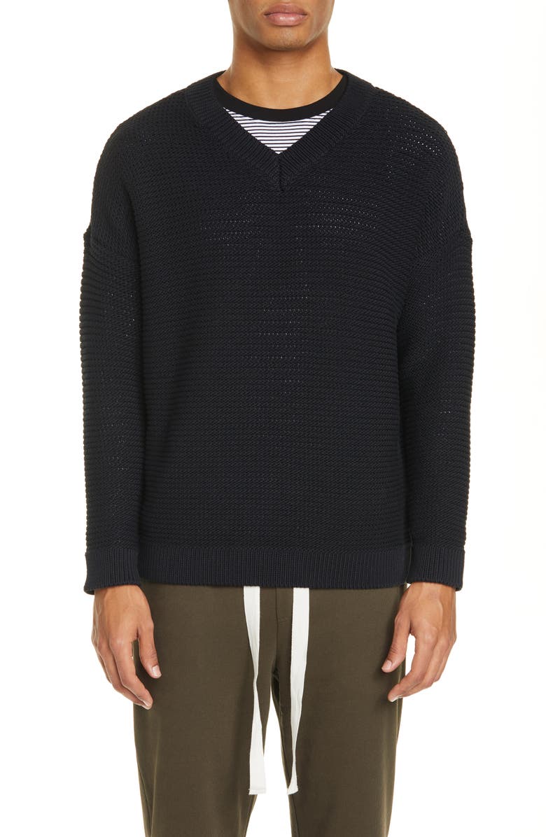 Eileen Fisher Organic Cotton Blend V-Neck Sweater, Alternate, color,