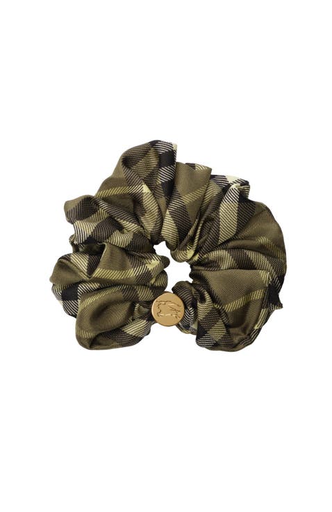 Check Silk Scrunchie