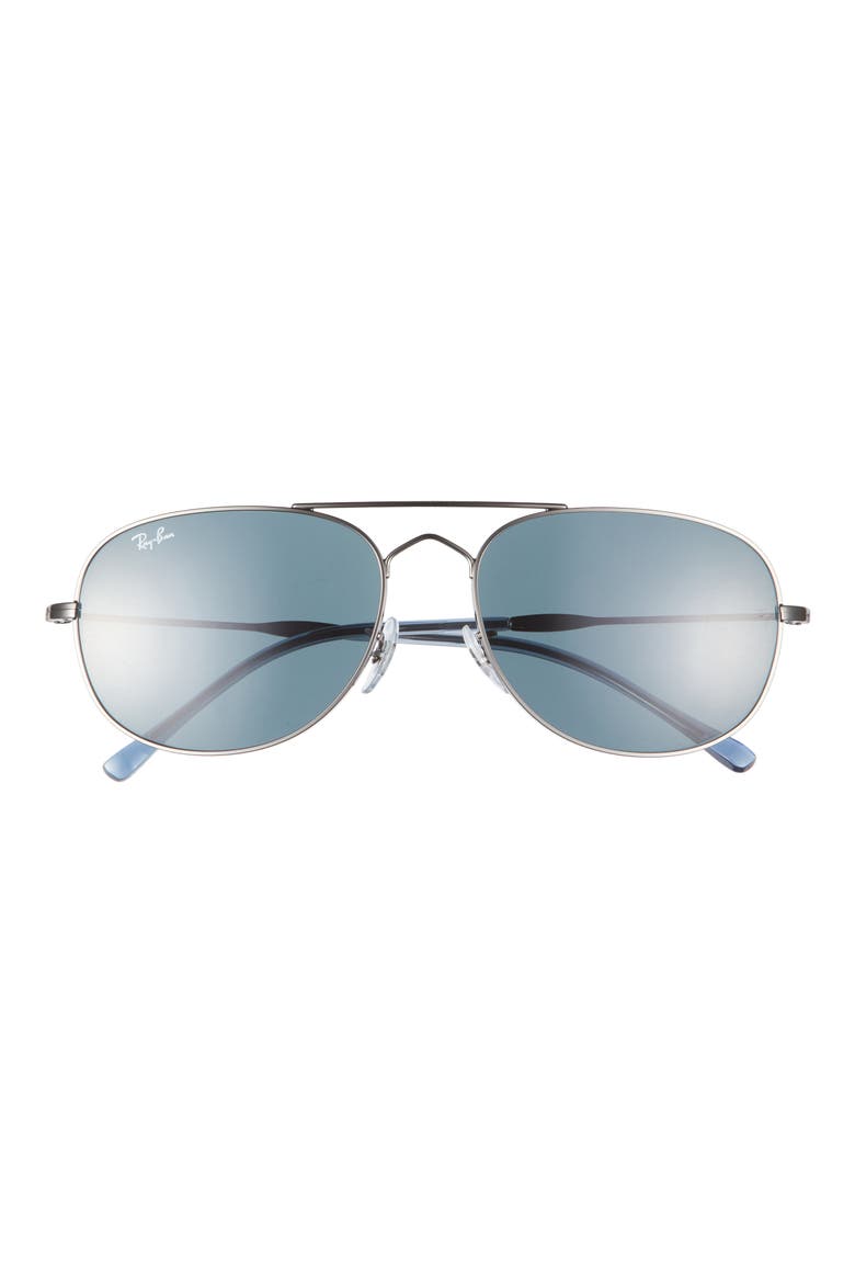 Bain Bridge 60mm Pillow Aviator Sunglasses, Main, color, GUNMETAL