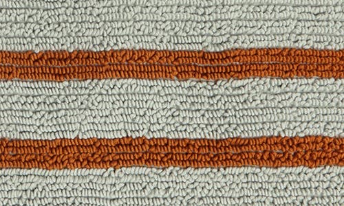 Parachute Resort Stripe Organic Cotton Bath Mat In Sage With Russet