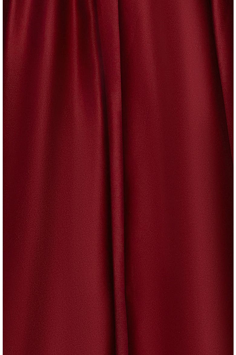 Beaded Embroidery Detail Satin Gown, Alternate, color, WINE