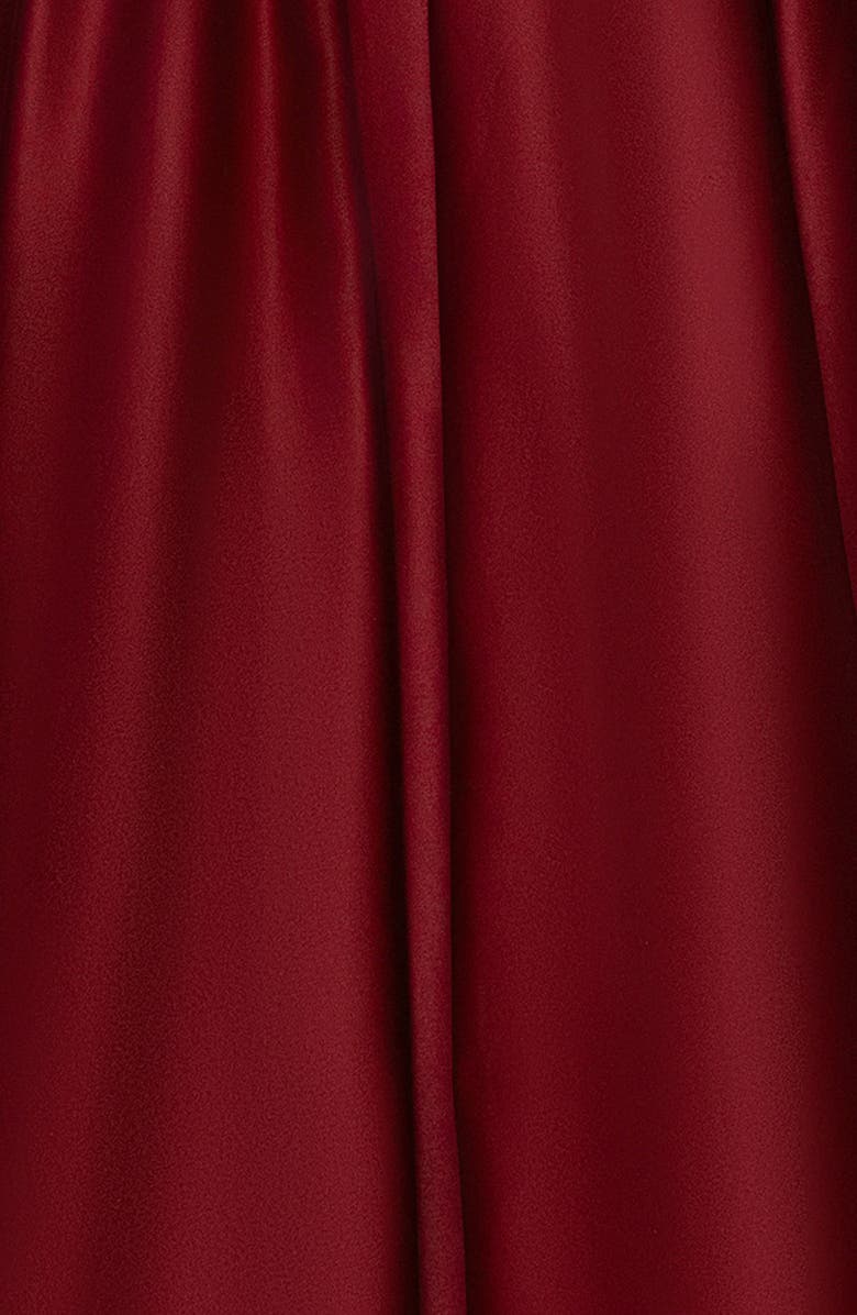 Blondie Nites Beaded Embroidery Detail Satin Gown, Alternate, color, Wine