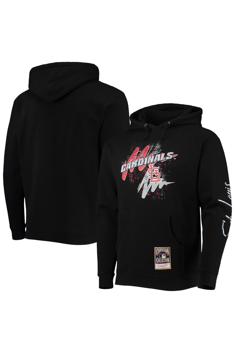 Men's Mitchell & Ness Black St. Louis Cardinals Hyper Hoops Pullover Hoodie, Main, color, Black