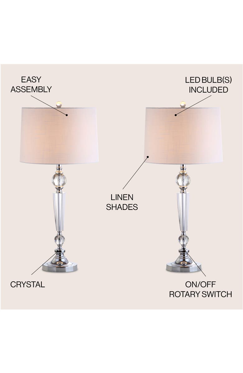 JONATHAN Y Emma 29.5" Crystal LED Table Lamp, Clear, Alternate, color, Clear