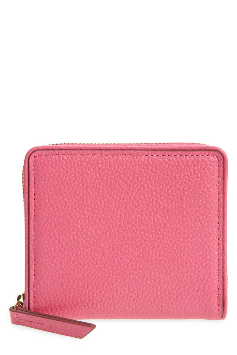 Freida French Zip Around Wallet, Main, color, PINK SHOCK