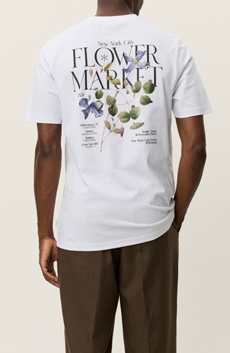 Les Deux Brady Flower Market Organic Cotton Graphic T-Shirt, Alternate, color, White