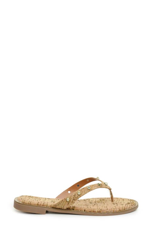 Nicole Miller Studded Thong Sandal In Cork