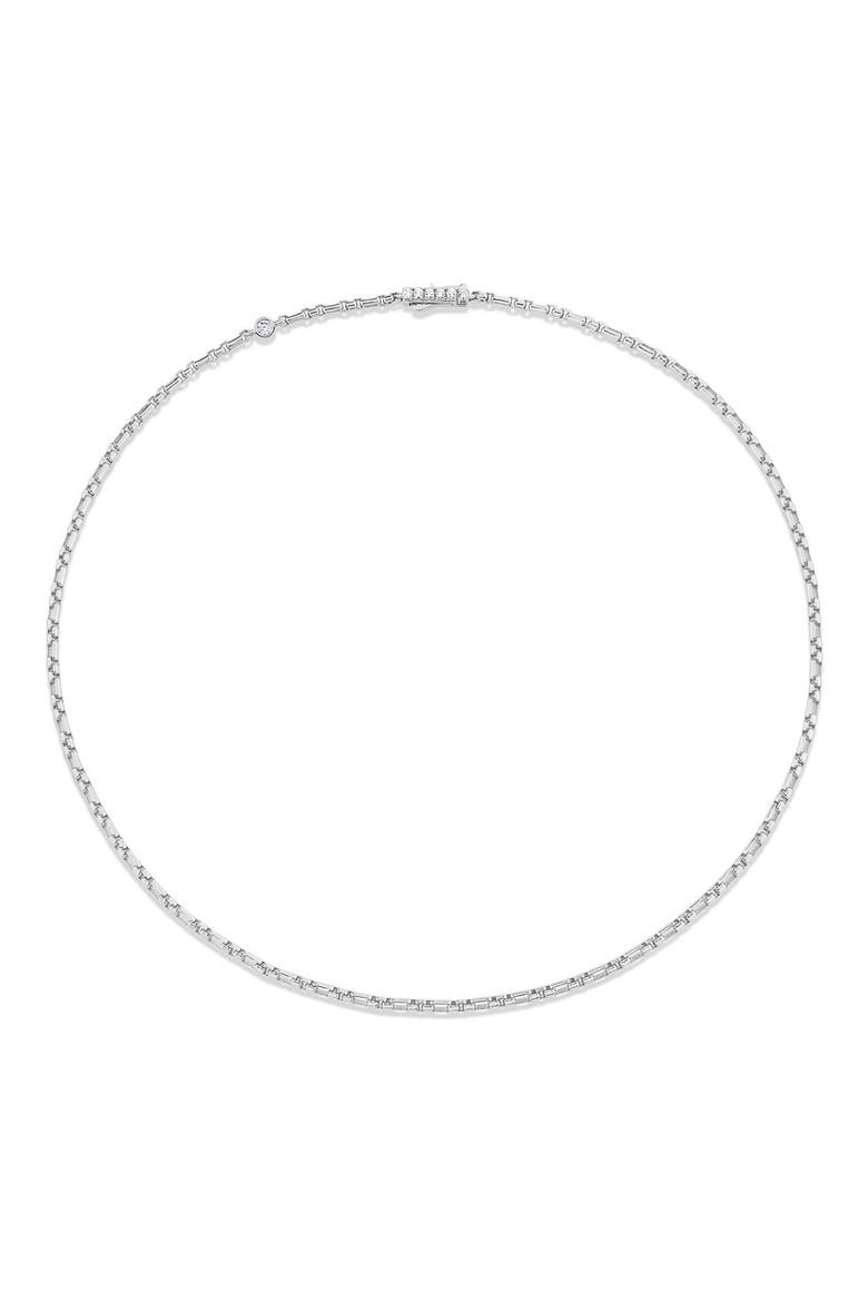 Layer Up Box Chain Necklace, Alternate, color, PURE PLATINUM / CLEAR STONE