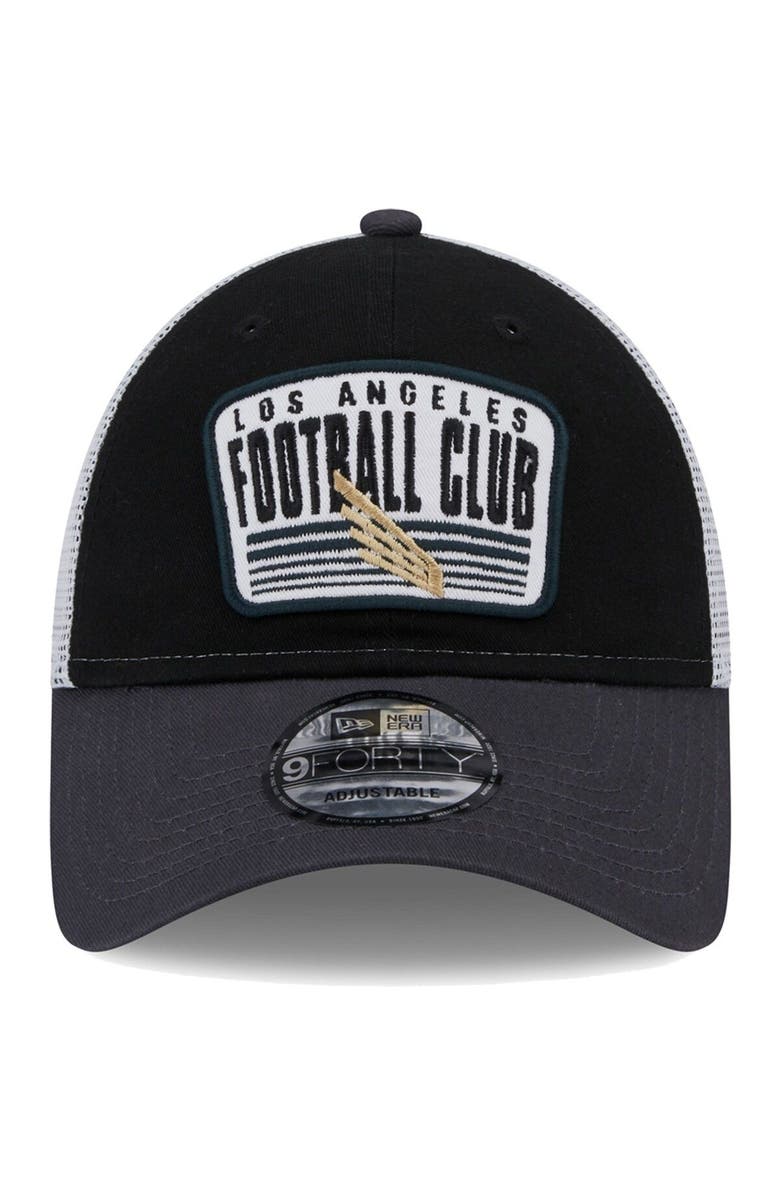New Era Men's New Era Black/Charcoal LAFC Patch 9FORTY Trucker Snapback Hat, Alternate, color,