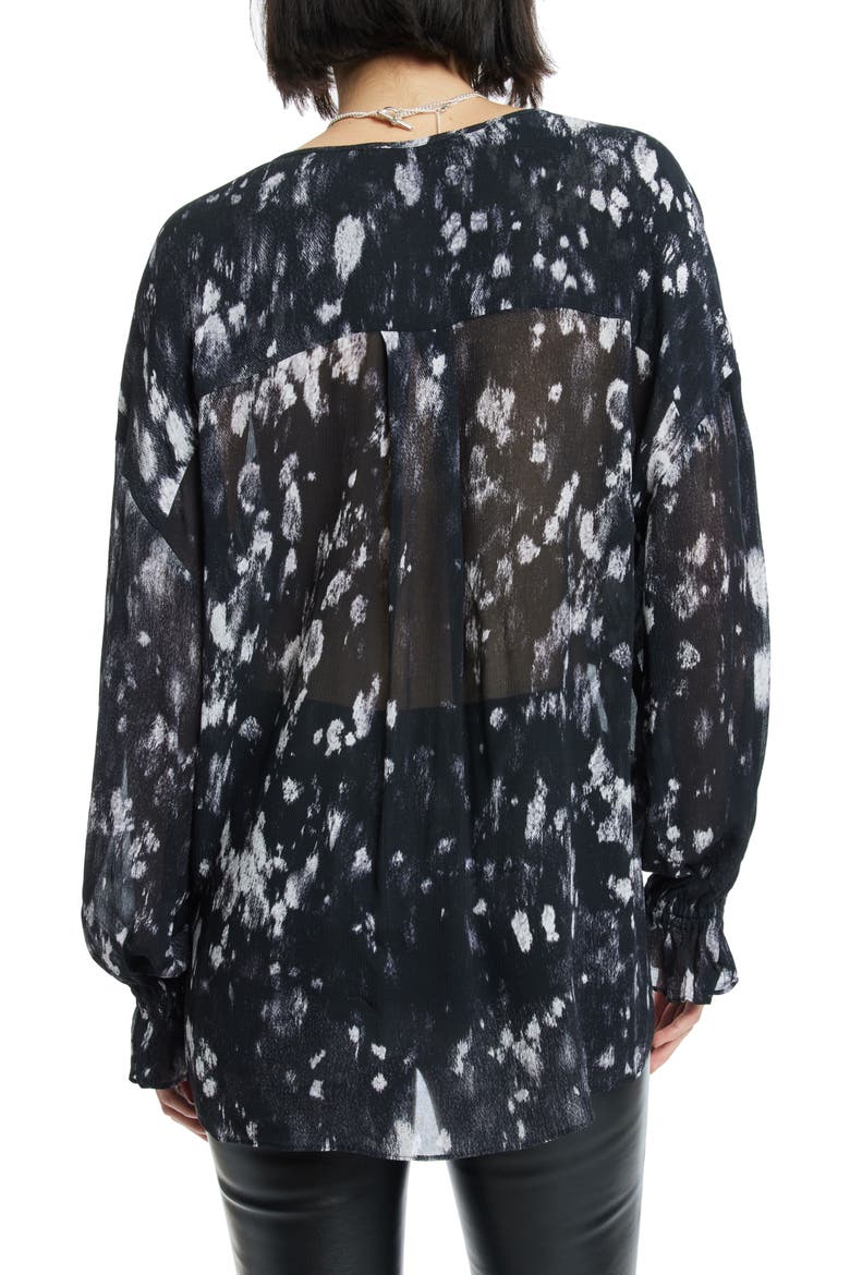 Penny Ronnie Long Sleeve High-Low Top, Alternate, color, BLACK