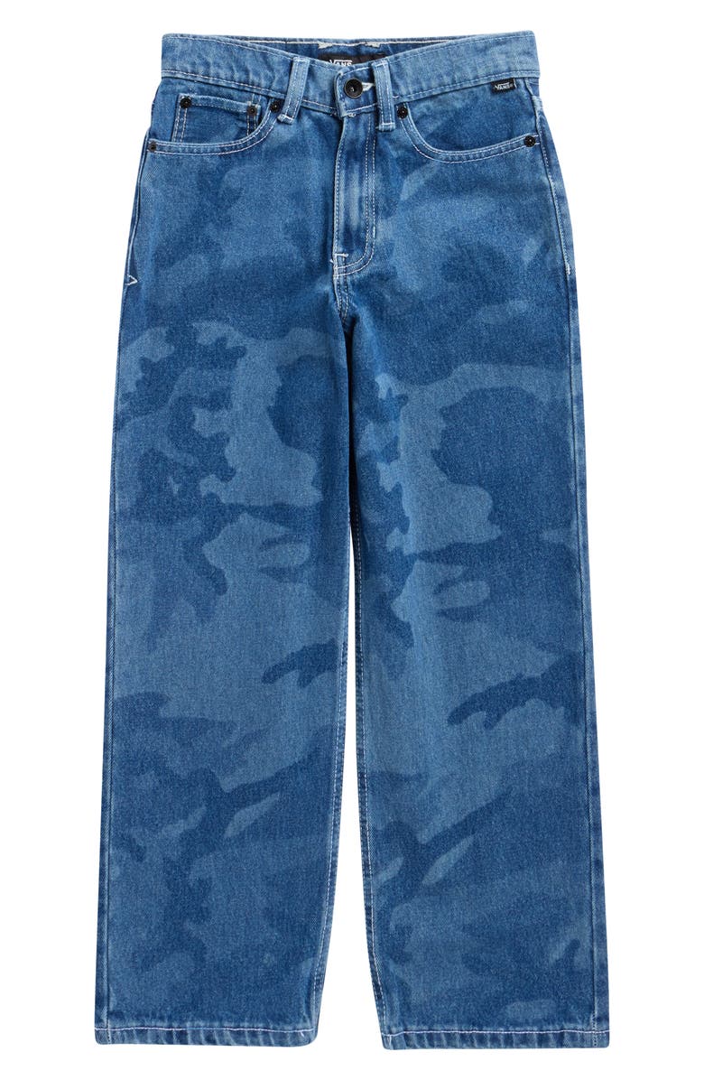 Vans Kids' Skate Check-5 Loose Camo Print Denim Jeans, Main, color, Stonewash Blue