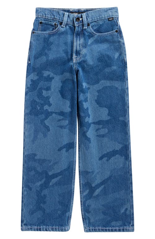 Vans Kids' Skate Check-5 Loose Camo Print Denim Jeans In Blue
