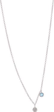 Meira T 14K White Gold Diamond & Blue Topaz Necklace