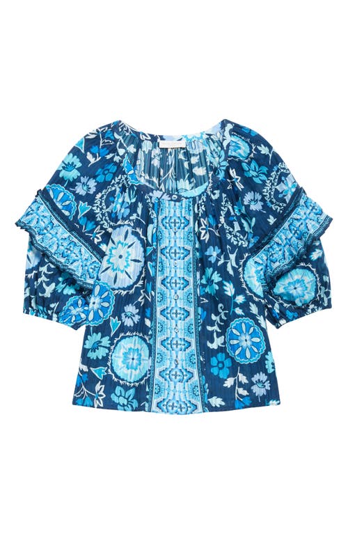 RAMY BROOK RAMY BROOK REBECA MIXED PRINT COTTON BLEND TOP 
