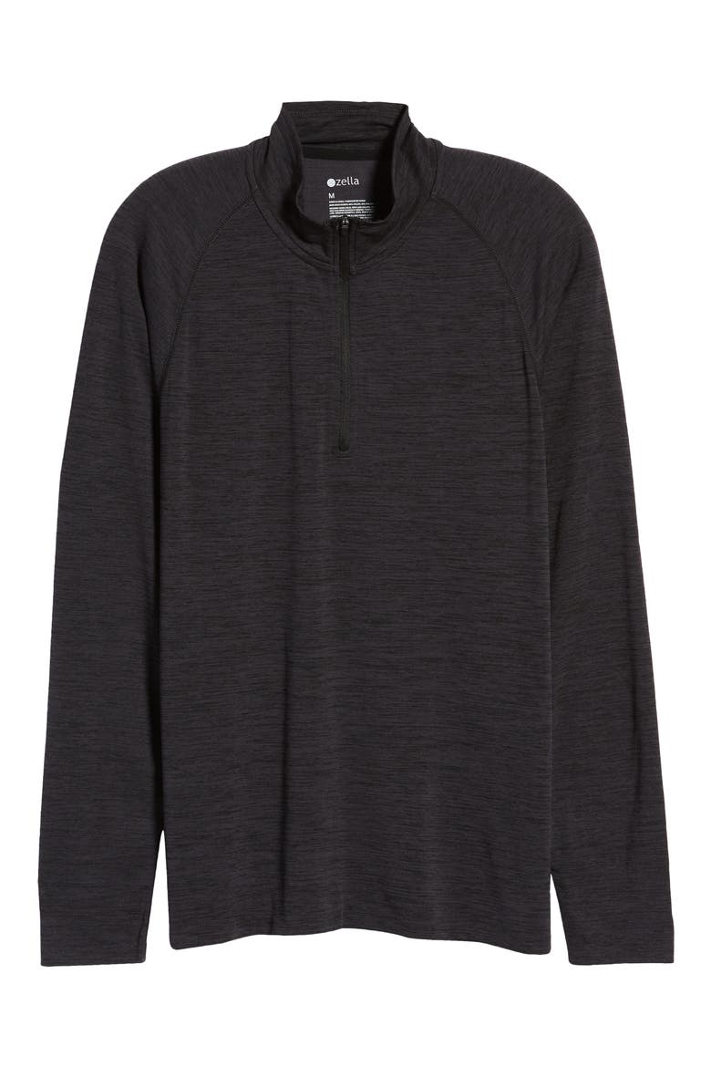 Men's Seamless Quarter Zip Pullover, Alternate, color, BLACK OXIDE MELANGE
