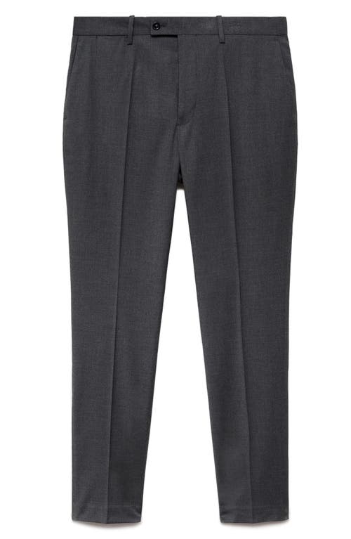 Mango Slim Fit Tech Fabric Pants In Grey