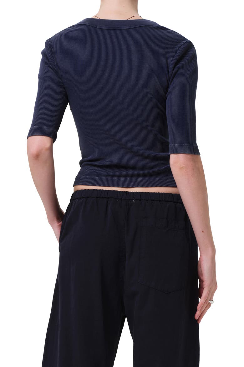 Nali Mineral Wash Elbow Sleeve Henley, Alternate, color, MINERAL NAVY