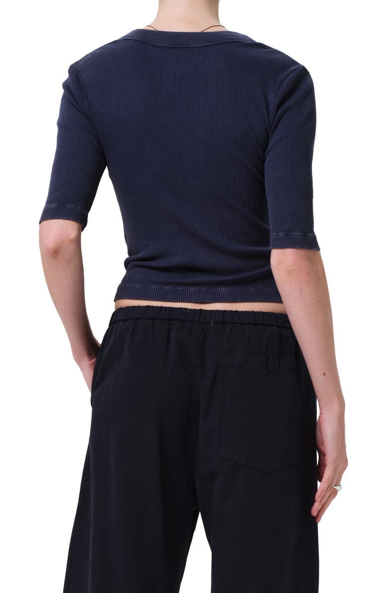 Citizens of Humanity Nali Mineral Wash Elbow Sleeve Henley, Alternate, color, Mineral Navy