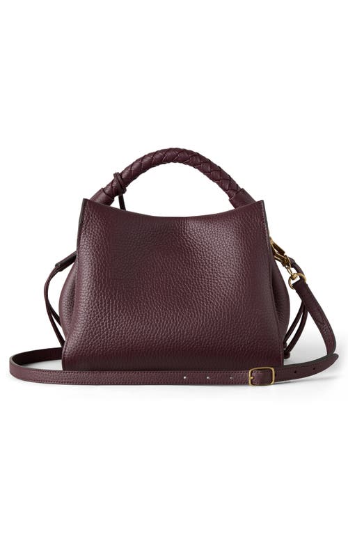 Mulberry Small Iris Leather Top Handle Bag In Burgundy