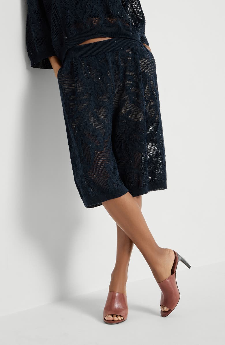 Brunello Cucinelli Dazzling water lilies Bermuda shorts, Alternate, color, Blue