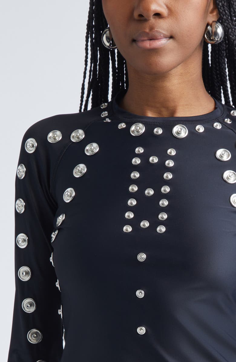 Coperni Snap Detail Jersey Top, Alternate, color, Black