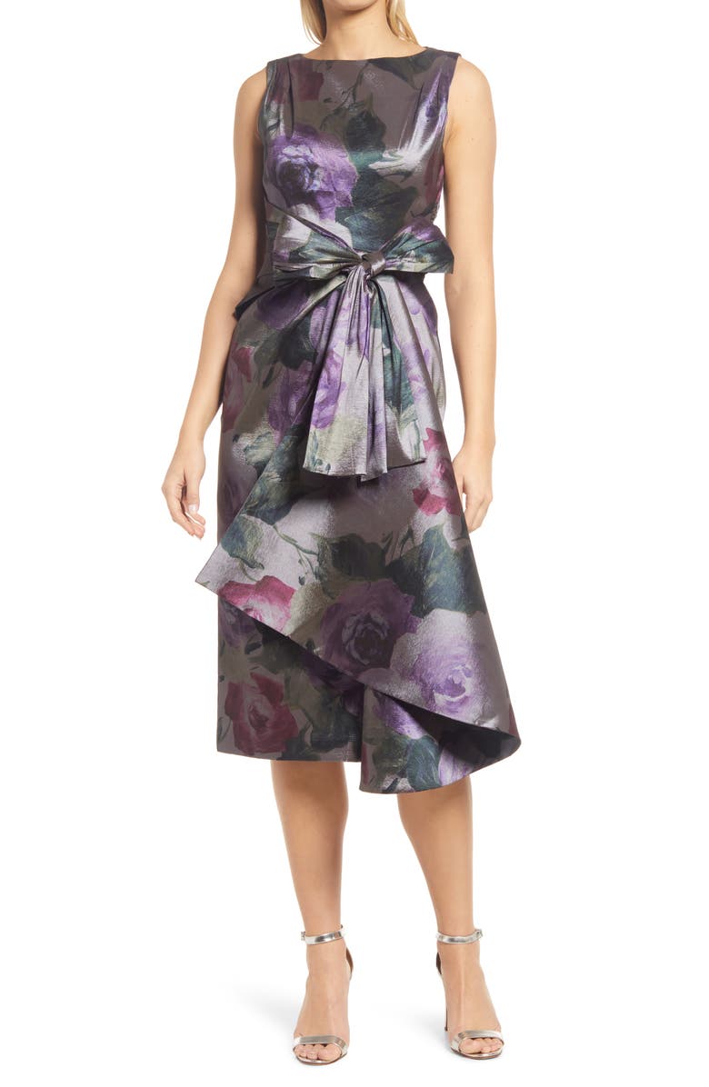 Eliza J Sleeveless Waist Tie Dress, Main, color,