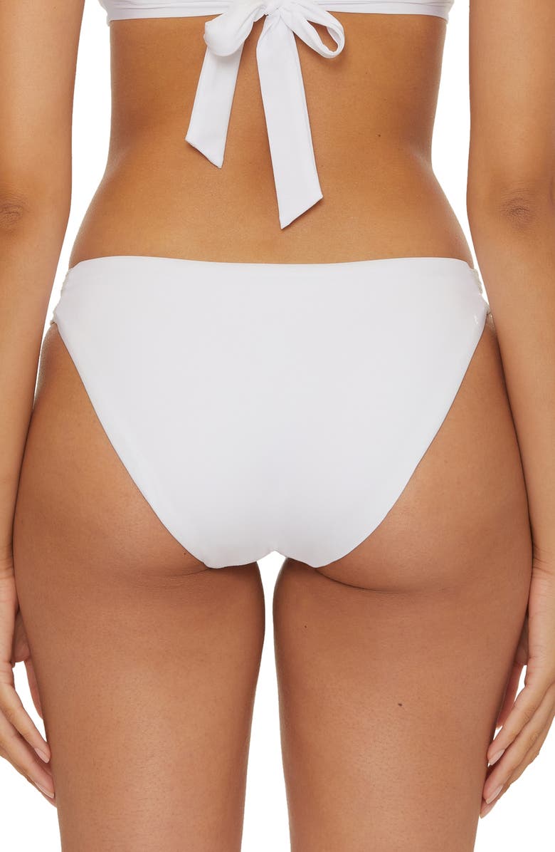 Becca Colette American Crochet Trim Bikini Bottoms, Alternate, color, White