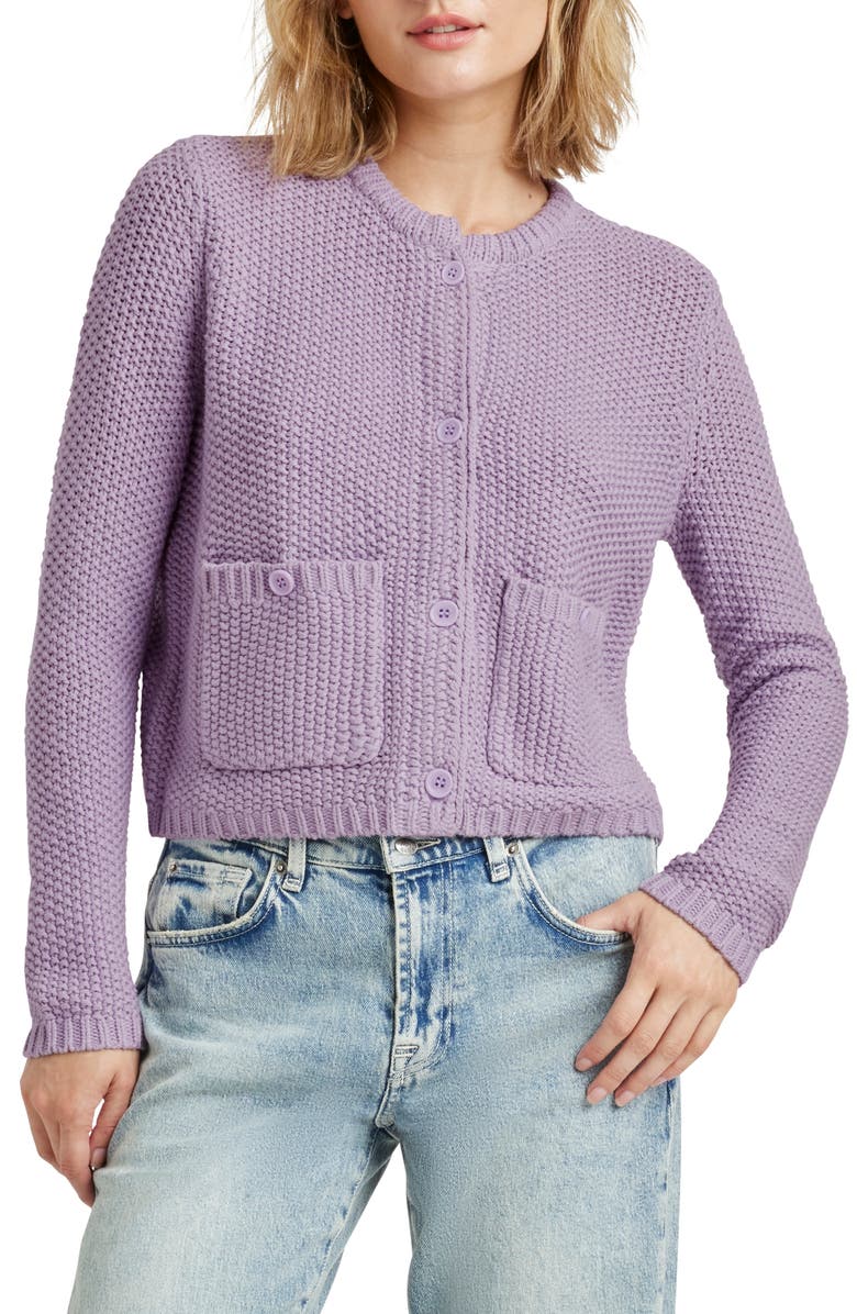 Splendid Andrea Crop Cardigan, Main, color, Lilac