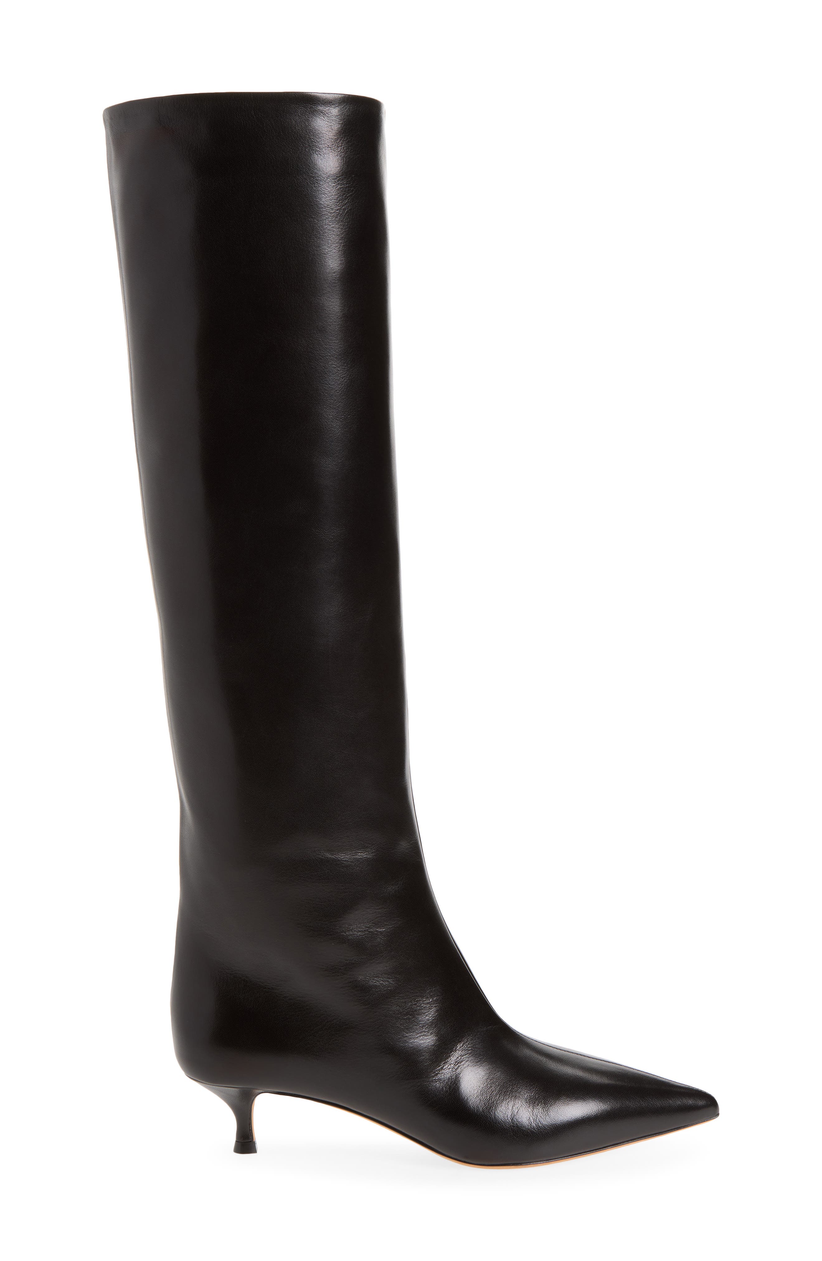 Babouche Kitten Heel Knee High Boot, Alternate, color, BLACK