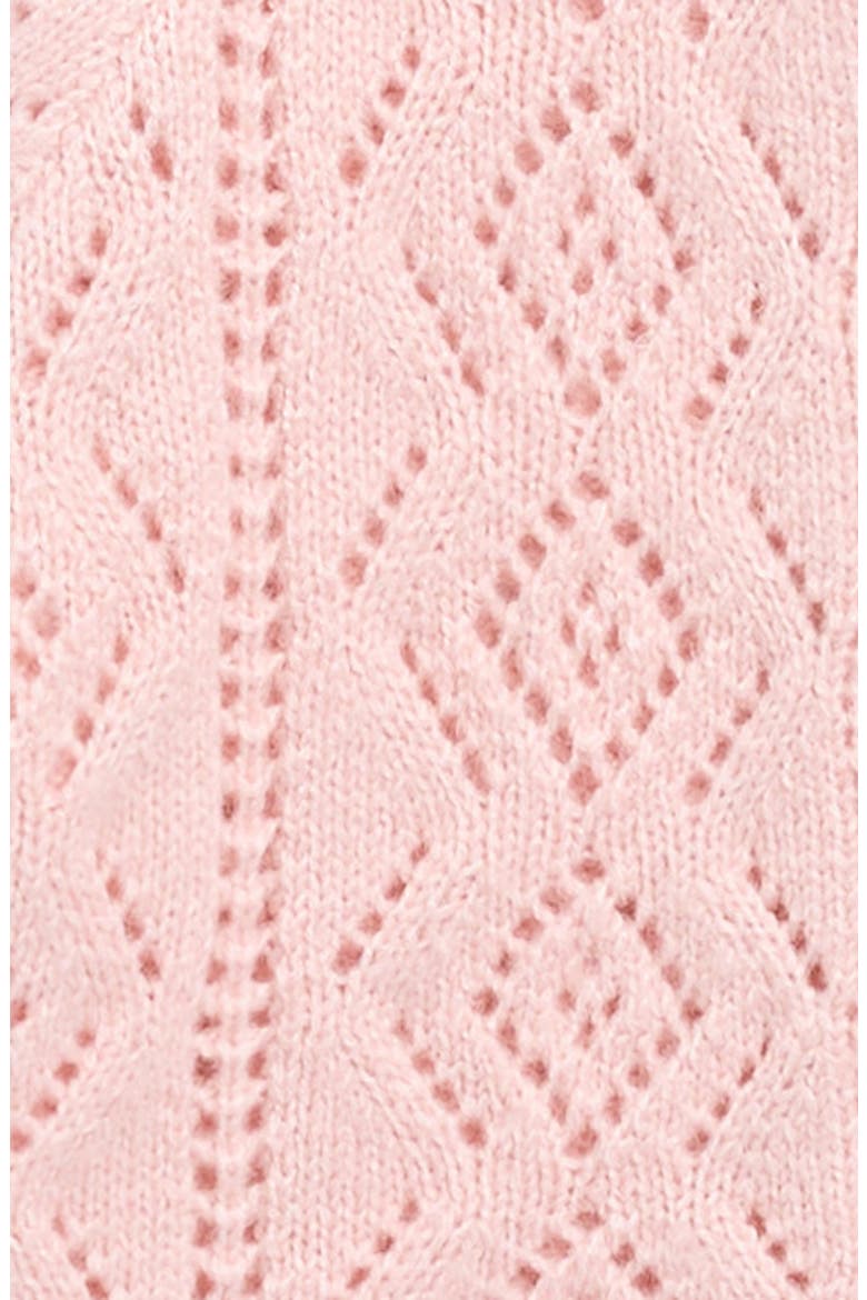 Kids' Pointelle Cardigan, Alternate, color, CRYSTAL ROSE