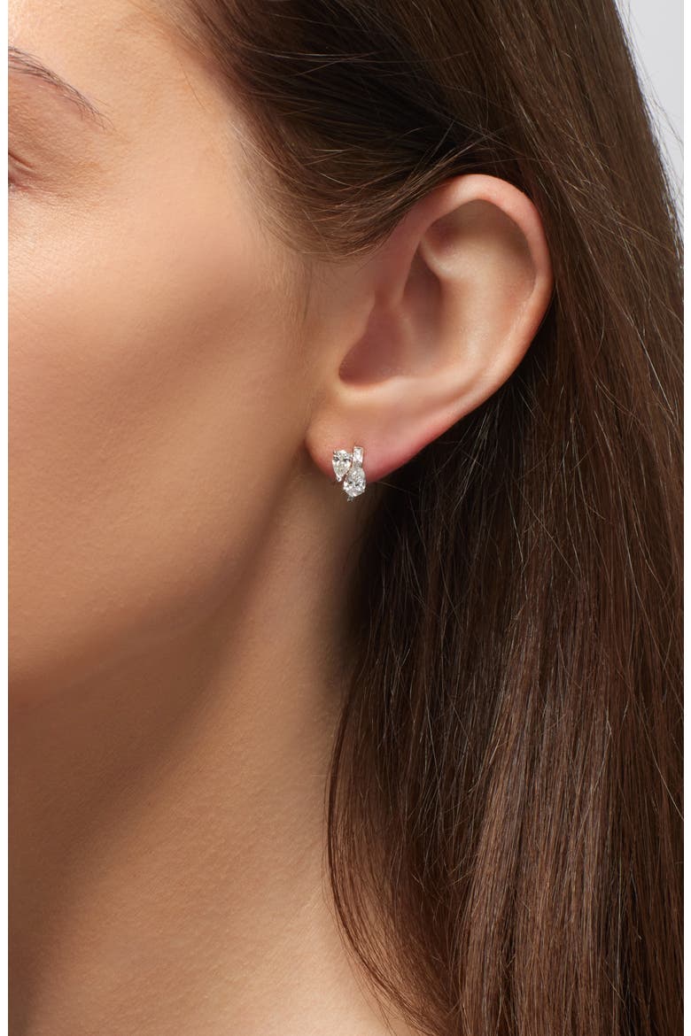 Serti Sur Vide Diamond Single Earring, Alternate, color, WHITE GOLD