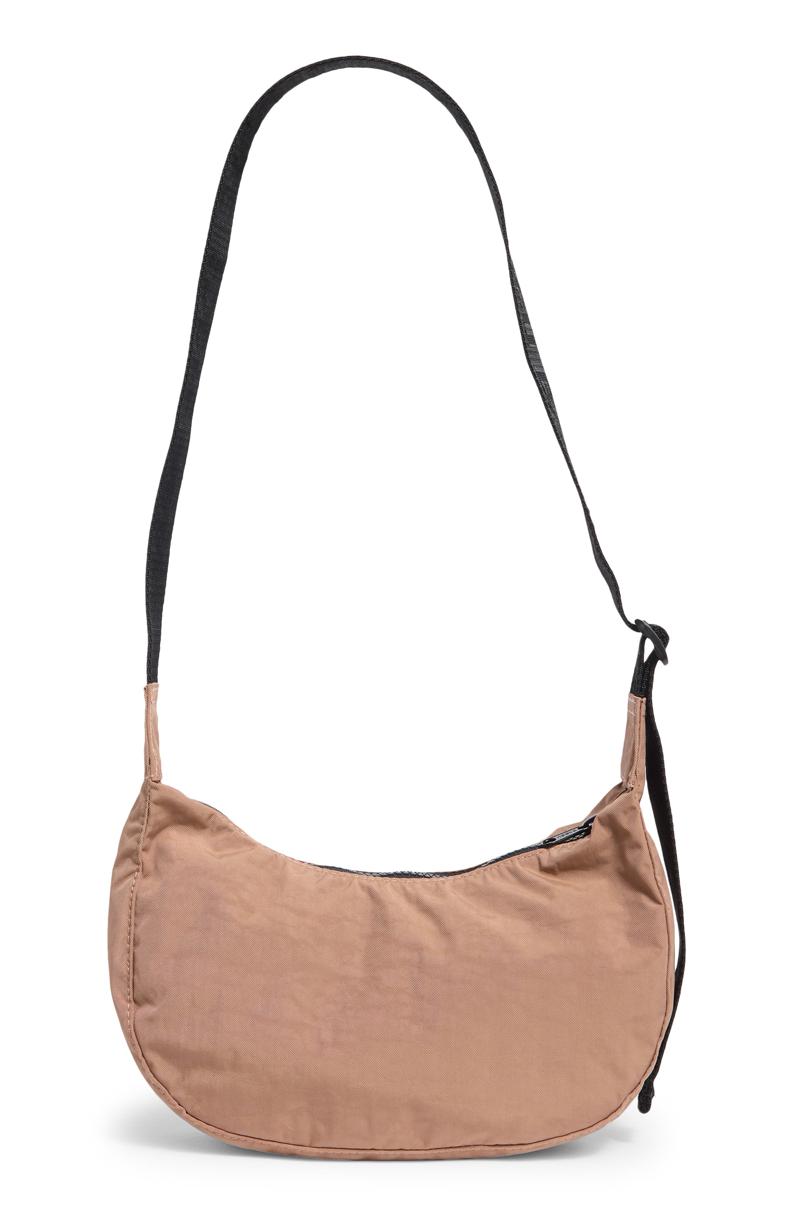 Baggu Small Nylon Crescent Bag, Main, color, Cocoa