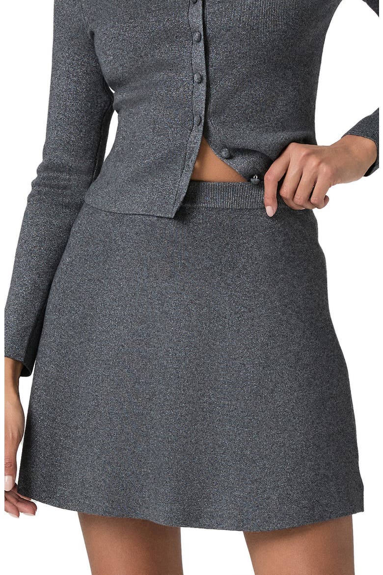 Pomme Metallic Sweater Miniskirt, Main, color, DARK GREY MULTI SPARKLE