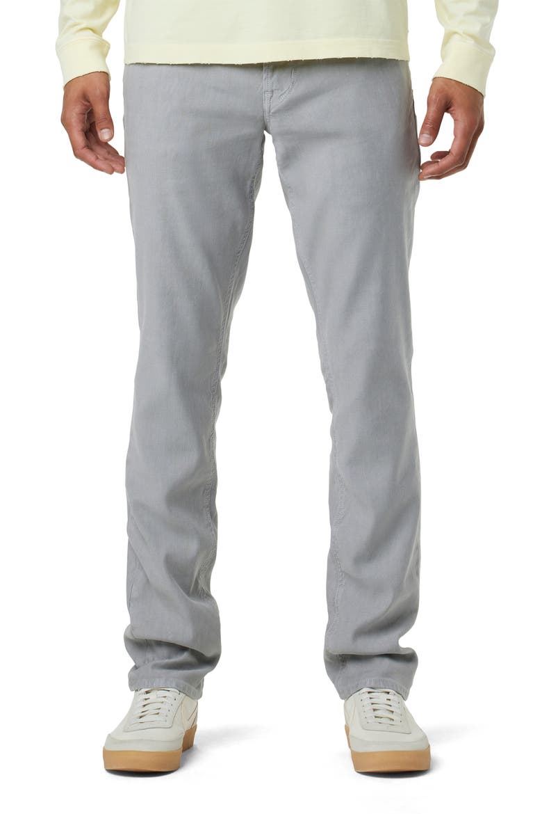 Blake Slim Straight Leg Stretch Linen Blend Five Pocket Pants, Main, color, CEMENT